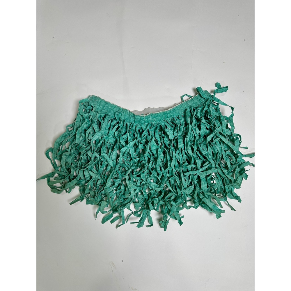 Handmade Teal Raffia Style Hula Skirt Tropical Costume Luau Dance Skirt
